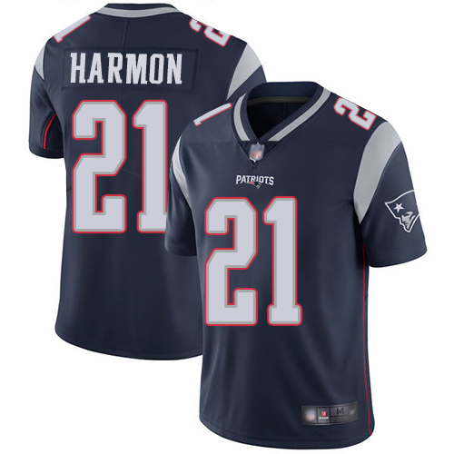 New England Patriots Football #21 Vapor Limited Navy Blue Men Duron Harmon Home NFL Jersey